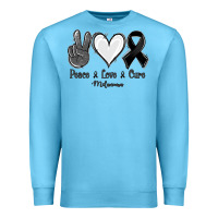 Peace Love Cure Melanoma Cancer Premium Sweatshirt | Teevron