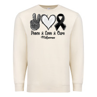 Sandshell Peace love cure Melanoma Cancer Premium Sweatshirt - NancyCooperArtShop