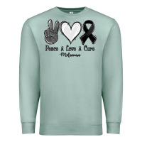 Seafoam Peace love cure Melanoma Cancer Premium Sweatshirt - NancyCooperArtShop