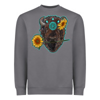 Storm bison head with sunflowers and gemstone Heavyweight Sweatshirt - RanaPortraitStore