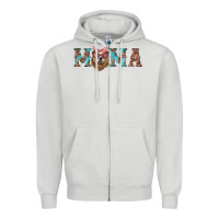 Dove Grey mama with bear Zipper Hoodie - Artiststas