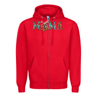 Red mama with bear Zipper Hoodie - Artiststas