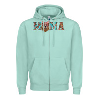 Seafoam mama with bear Zipper Hoodie - Artiststas