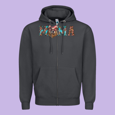 Mama With Bear Zipper Hoodie Designed By Artiststas