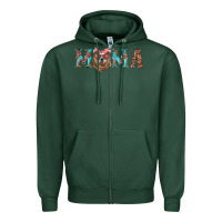 Sports Green mama with bear Zipper Hoodie - Artiststas