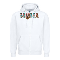 White mama with bear Zipper Hoodie - Artiststas