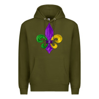 Army Green mardi gras fleur de lis Premium Hoodie - LillyAllenDesigns
