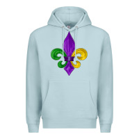 Blue Mist mardi gras fleur de lis Premium Hoodie - LillyAllenDesigns