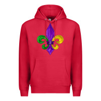 Cardinal mardi gras fleur de lis Premium Hoodie - LillyAllenDesigns