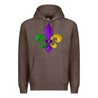 Coffee mardi gras fleur de lis Premium Hoodie - LillyAllenDesigns