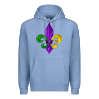 Colony Blue mardi gras fleur de lis Premium Hoodie - LillyAllenDesigns