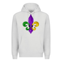 Dove Grey mardi gras fleur de lis Premium Hoodie - LillyAllenDesigns