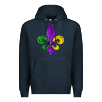 Navy mardi gras fleur de lis Premium Hoodie - LillyAllenDesigns