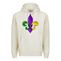 Oatmeal Heather mardi gras fleur de lis Premium Hoodie - LillyAllenDesigns