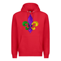 Red mardi gras fleur de lis Premium Hoodie - LillyAllenDesigns
