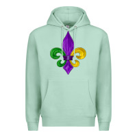 Seafoam mardi gras fleur de lis Premium Hoodie - LillyAllenDesigns