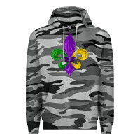 Slate Camo mardi gras fleur de lis Premium Hoodie - LillyAllenDesigns