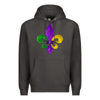 Smoke mardi gras fleur de lis Premium Hoodie - LillyAllenDesigns