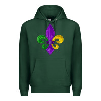Sports Green mardi gras fleur de lis Premium Hoodie - LillyAllenDesigns