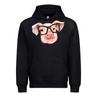 Black pig with glasses Urban Hoodie - RanaPortraitStore