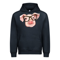 Navy pig with glasses Urban Hoodie - RanaPortraitStore