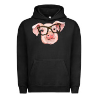 Pigment Black pig with glasses Urban Hoodie - RanaPortraitStore