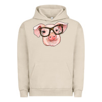 Pigment French Oak pig with glasses Urban Hoodie - RanaPortraitStore