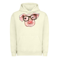 Pigment Pistachio pig with glasses Urban Hoodie - RanaPortraitStore