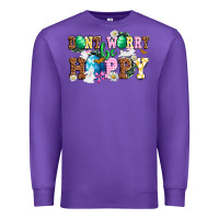 Purple Don't worry be hoppy Premium Sweatshirt - NancyCooperArtShop