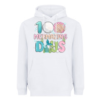 White 100 mermazing days Heavyweight Hoodie - MaliasSmallBusiness