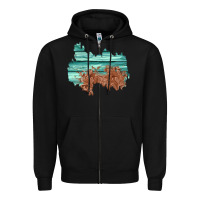 Black wood leather patch Zipper Hoodie - AdoDesignShop