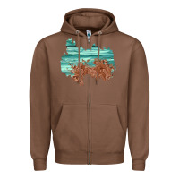 Chestnut wood leather patch Zipper Hoodie - AdoDesignShop