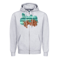 Heather Grey wood leather patch Zipper Hoodie - AdoDesignShop