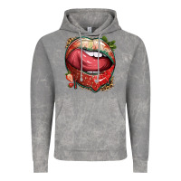 Cloud Rock strawberry lips with leopard Vintage Hoodie - texasbilliewilder