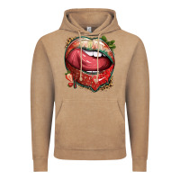 Vintage Coffee strawberry lips with leopard Vintage Hoodie - texasbilliewilder