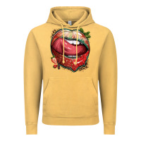 Strawberry Lips With Leopard Vintage Hoodie | Teevron