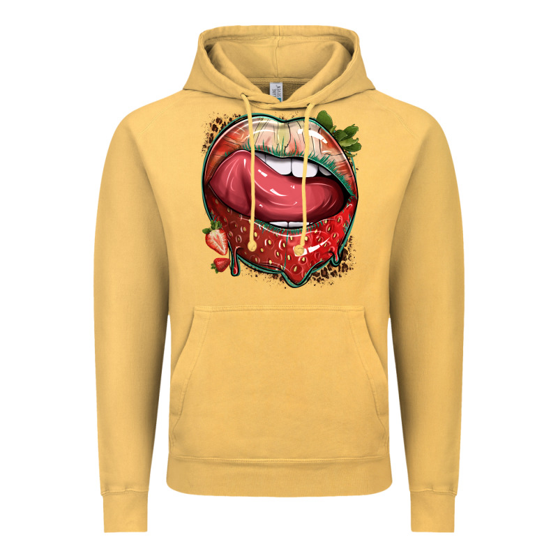 Strawberry Lips With Leopard Vintage Hoodie by texasbilliewilder | Teevron