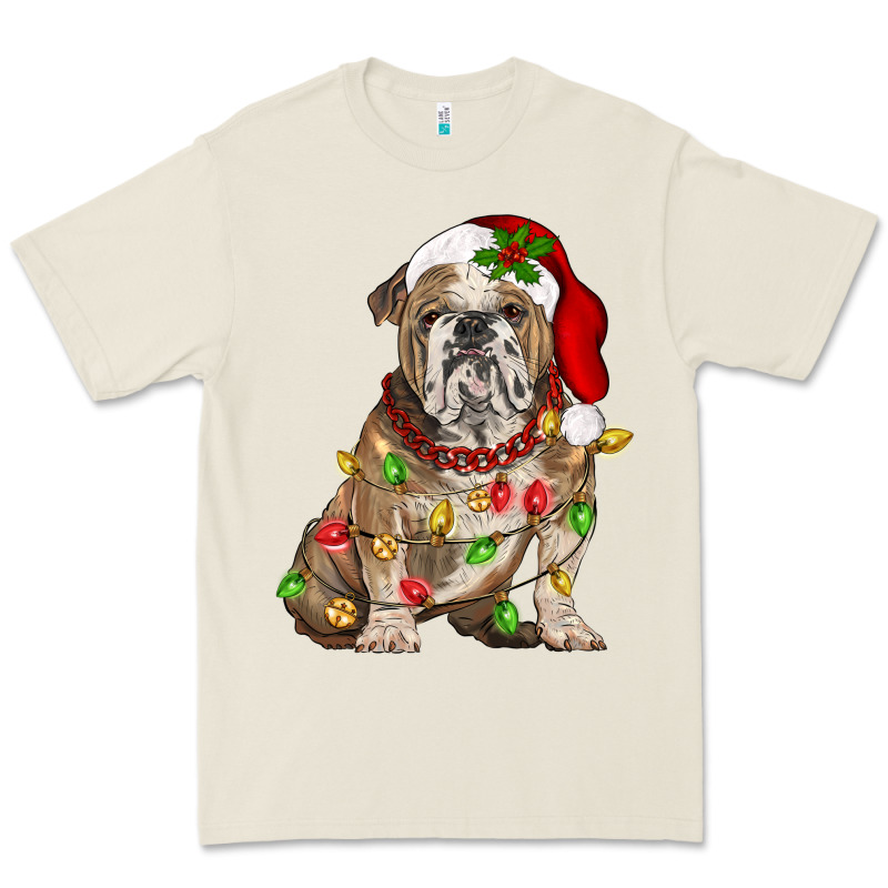 Christmas English Bulldog Premium Tee by BarkalooDesign | Teevron