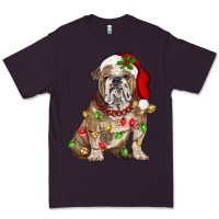 Plum Christmas english bulldog Premium Tee - BarkalooDesign