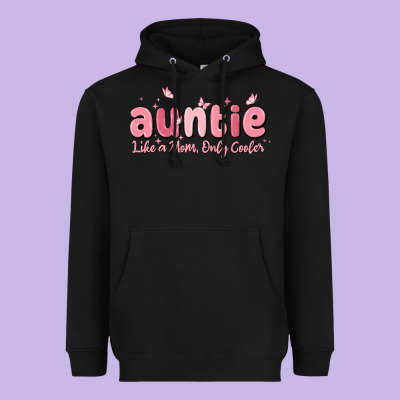 Auntie Like A Mom Only Cooler Heavyweight Hoodie Designed By Maliassmallbusiness