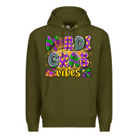 Army Green mardi gras vibes Premium Hoodie - LillyAllenDesigns