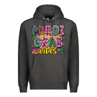 Charcoal Heather mardi gras vibes Premium Hoodie - LillyAllenDesigns