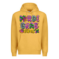 Mustard mardi gras vibes Premium Hoodie - LillyAllenDesigns