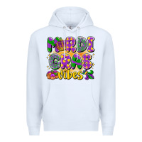 White mardi gras vibes Premium Hoodie - LillyAllenDesigns