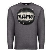 Charcoal Heather leopard mama Premium Sweatshirt - MaliasSmallBusiness