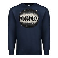 Navy leopard mama Premium Sweatshirt - MaliasSmallBusiness