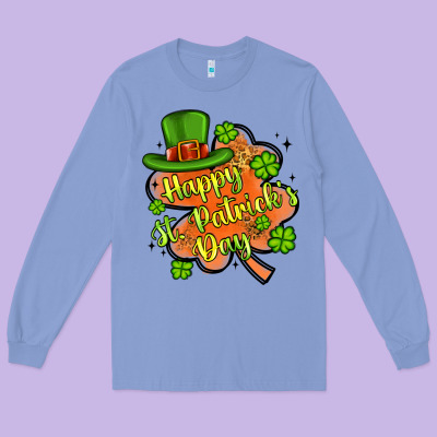 Happy St Patrick S Day Shamrock Long Sleeve Tee Designed By Artiststas