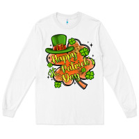 White happy st patrick s day shamrock Long Sleeve Tee - Artiststas