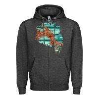 Charcoal Heather wood leather patch Zipper Hoodie - AdoDesignShop