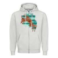 Dove Grey wood leather patch Zipper Hoodie - AdoDesignShop